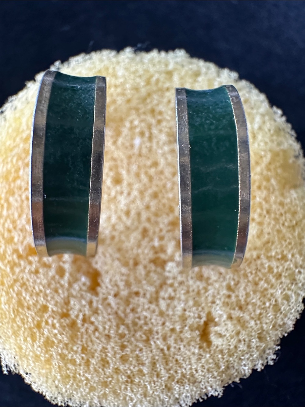 Green Enamel Hoop Earrings